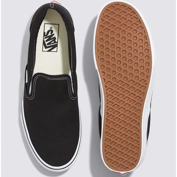 Vans Men's Classic Slip-On Black/White - Picture 2 of 3